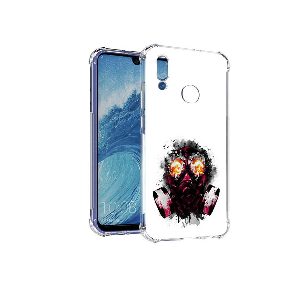 

Чехол MyPads Tocco для Huawei P Smart (2019) красный противогаз, Прозрачный, Tocco