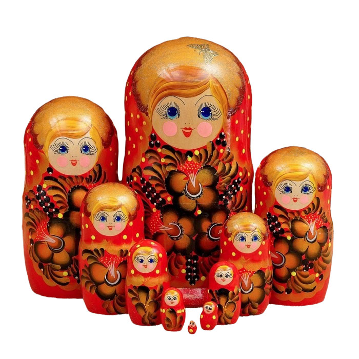 

Матрёшка Sima-Land Золотые цветы красное платье 10 кукольная. 26 см 3805850