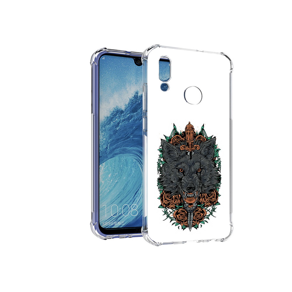 

Чехол MyPads Tocco для Huawei P Smart (2019) красивый злой волк, Прозрачный, Tocco