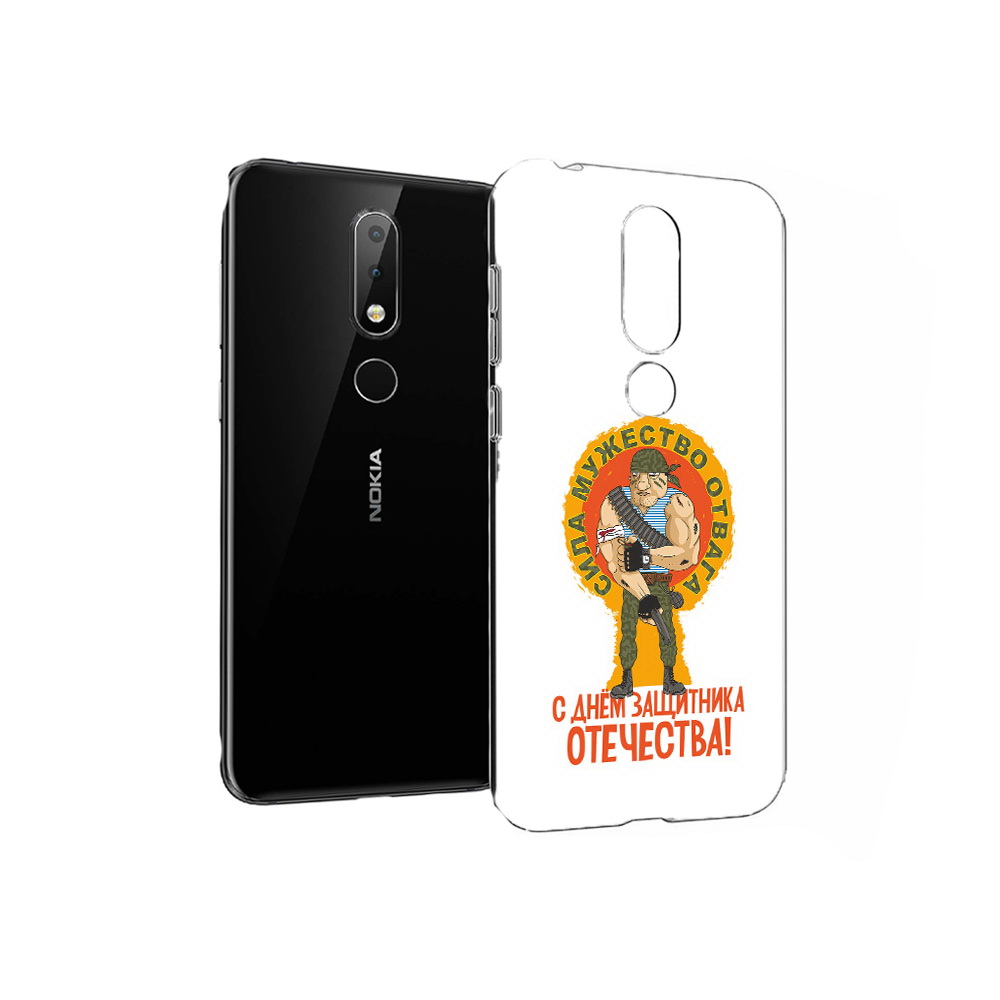 

Чехол MyPads Tocco для Nokia X6 23 февраля военный мужчина (PT115295.99.10), Прозрачный, Tocco