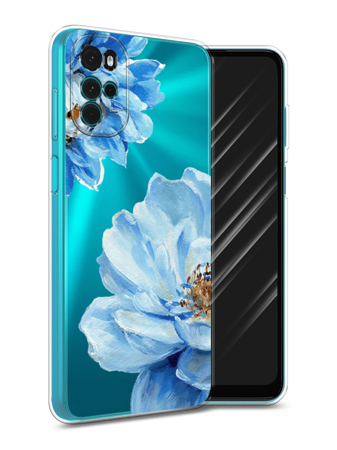 

Чехол Awog на Motorola Moto G22 "Голубые клематисы", Разноцветный, 243150-8