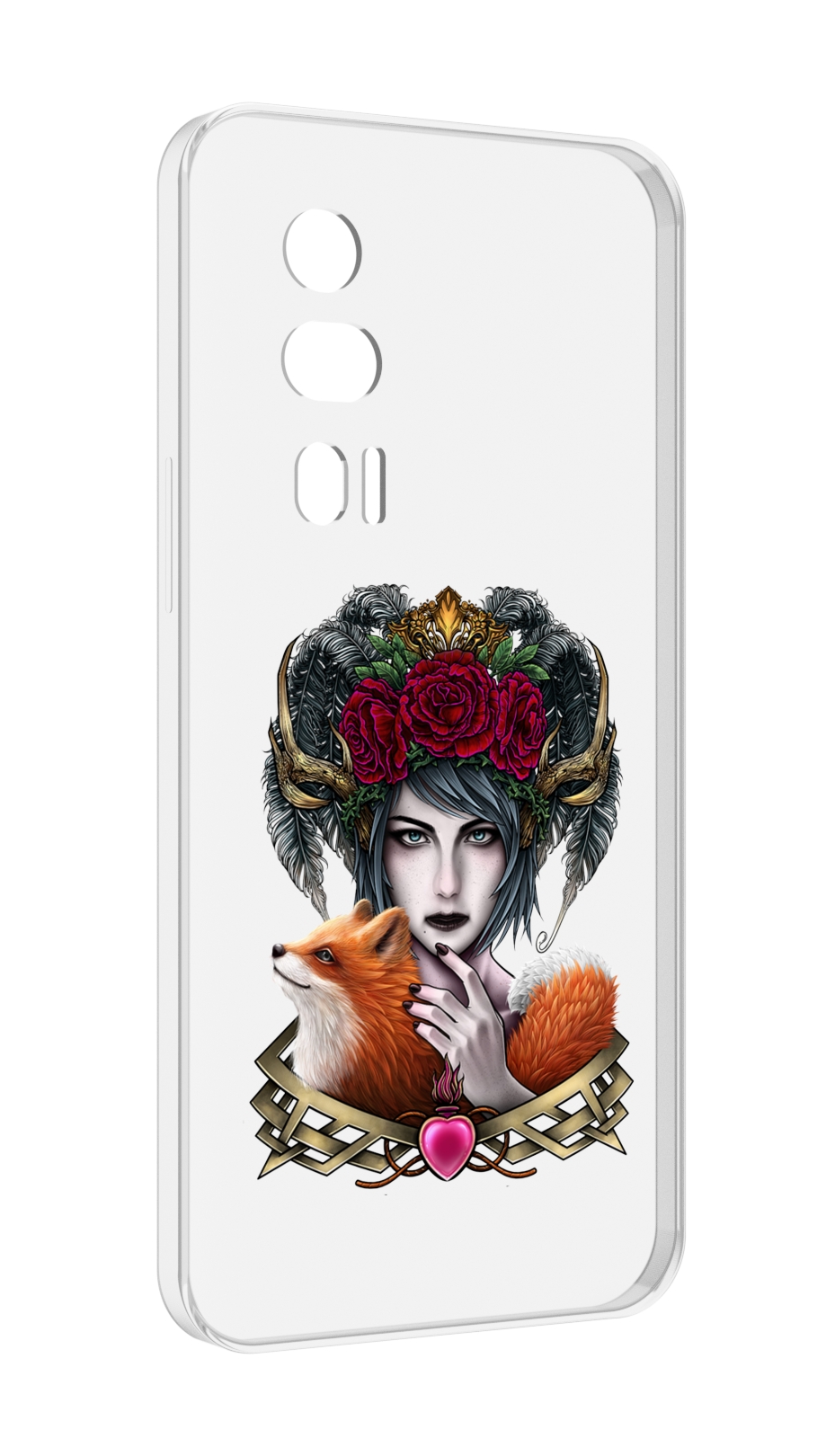 

Чехол MyPads девушка с лисой для Xiaomi Redmi K60 противоударный, Tocco