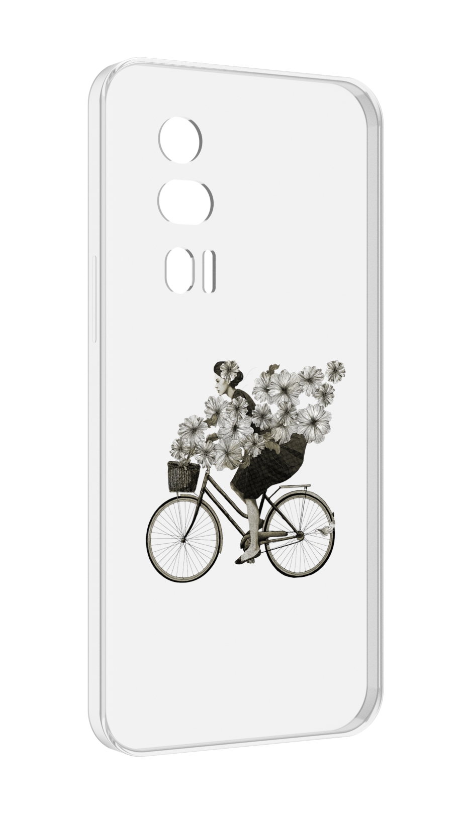

Чехол MyPads девушка на велосипеде с цветами для Xiaomi Redmi K60 противоударный, Tocco