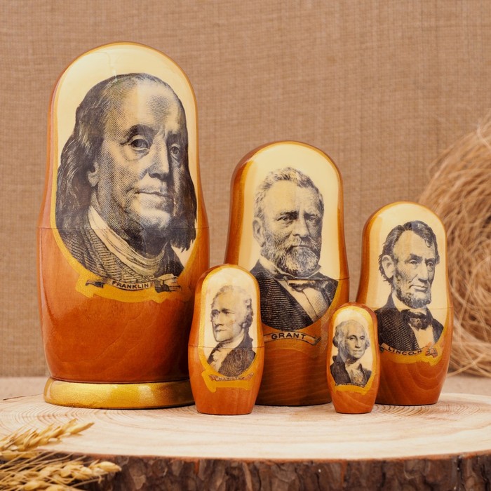 

Матрёшка «Доллары», 5 кукольная, 17 см