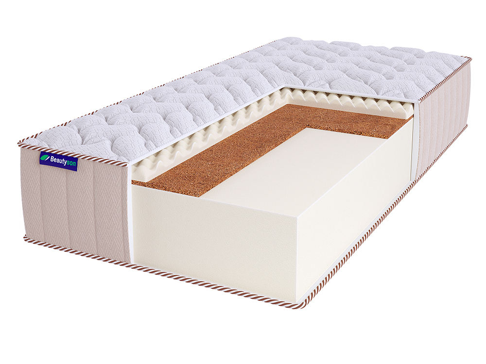 

Матрас Beautyson Roll Foam 21 Cocos Sens Lux 140х190, Бежевый;белый;серый;серебристый, Roll Foam 21 Cocos Sens Lux