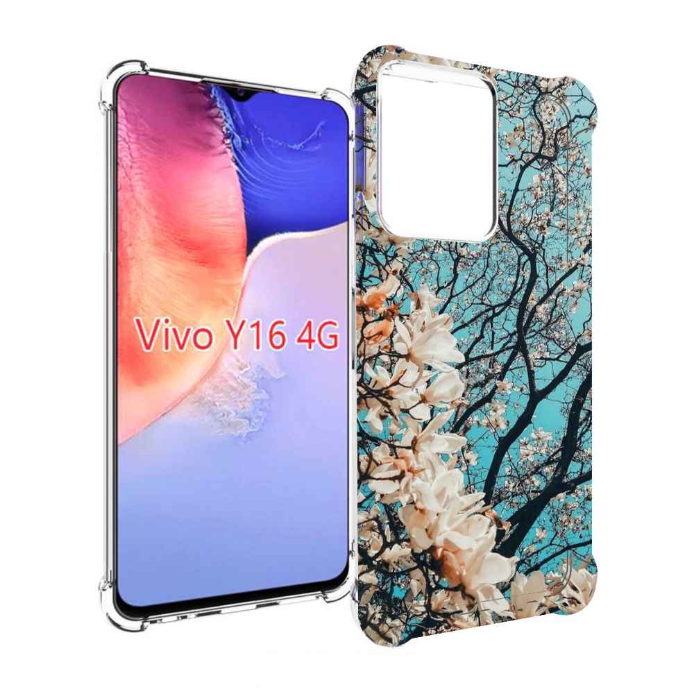 

Чехол MyPads дерево-с-цветочками для Vivo Y16 4G/ Vivo Y02S, Прозрачный, Tocco