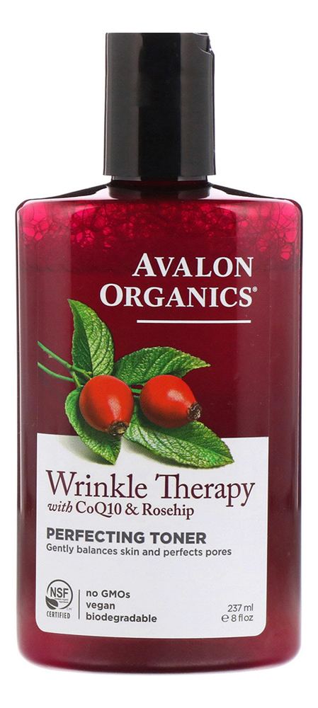 фото Тоник для лица avalon organics wrinkle therapy with coq10 & rosehip toner 240мл