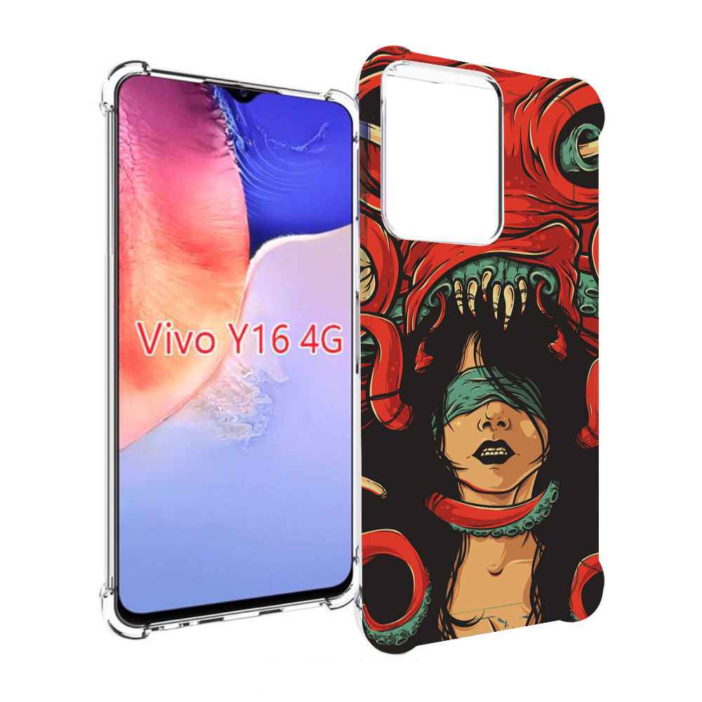 

Чехол MyPads девушку-съедает-осьминог для Vivo Y16 4G/ Vivo Y02S, Прозрачный, Tocco