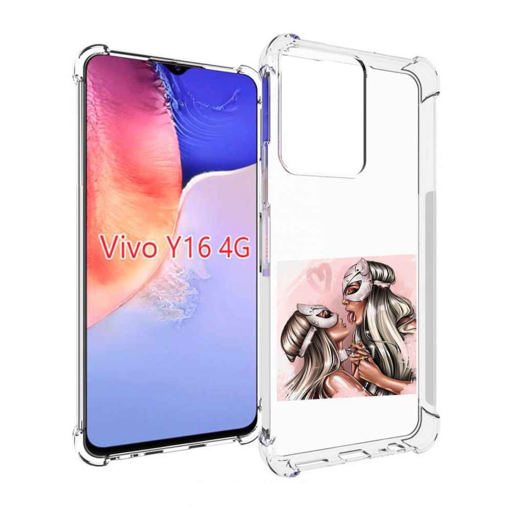 Чехол MyPads девушки-поцелуй женский для Vivo Y16 4G/ Vivo Y02S