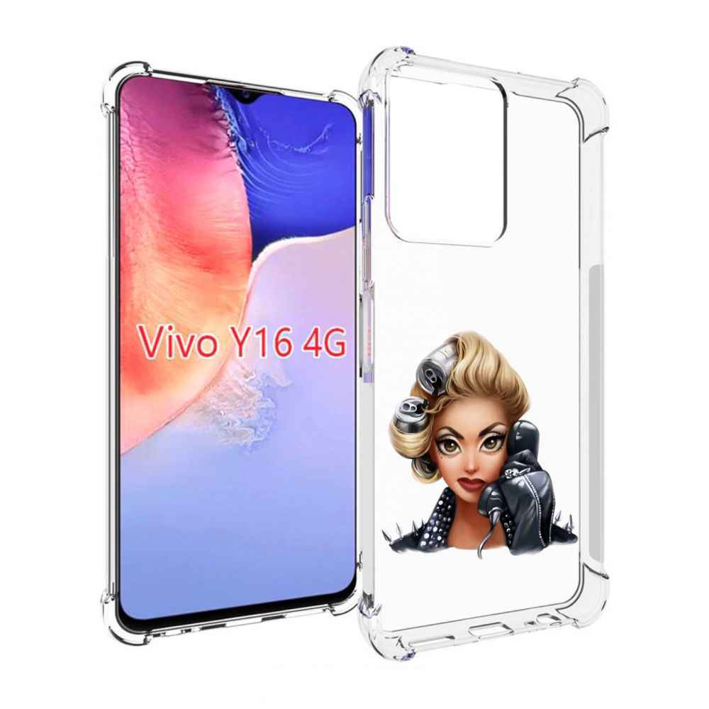 

Чехол MyPads девушка-смайлик-с-телефоном женский для Vivo Y16 4G/ Vivo Y02S, Прозрачный, Tocco