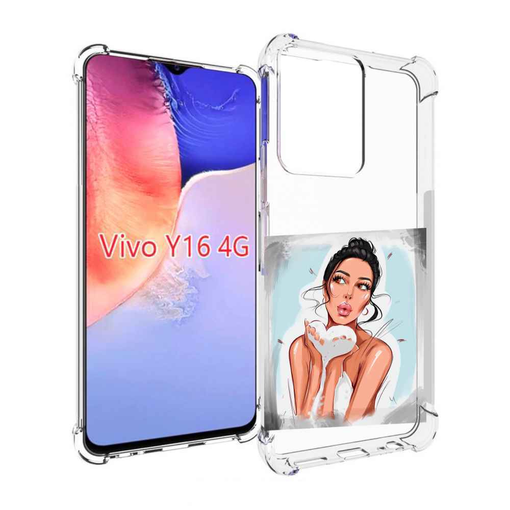 

Чехол MyPads девушка-с-пеной женский для Vivo Y16 4G/ Vivo Y02S, Прозрачный, Tocco