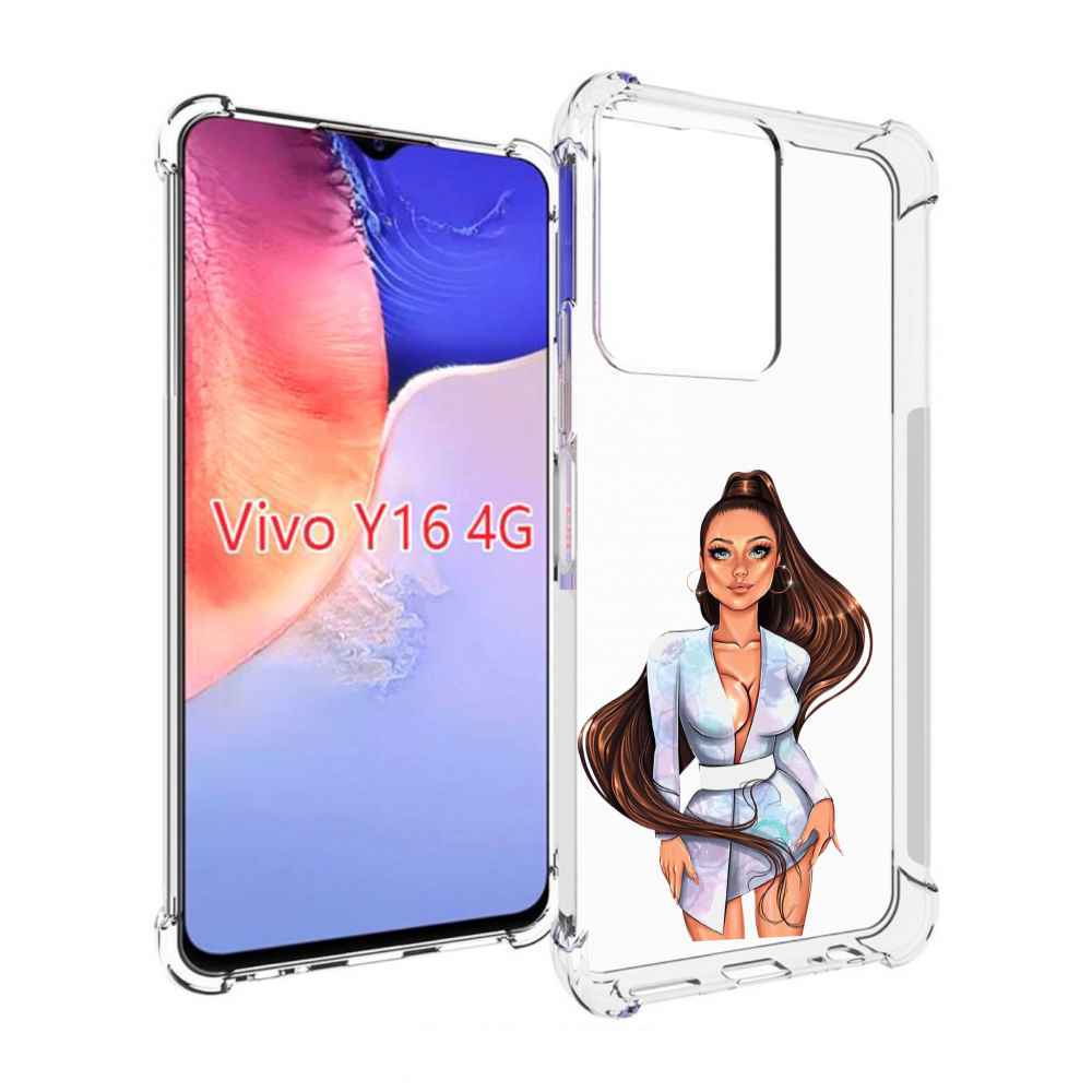 

Чехол MyPads девушка-с-очень-длинными-волосами женский для Vivo Y16 4G/ Vivo Y02S, Прозрачный, Tocco