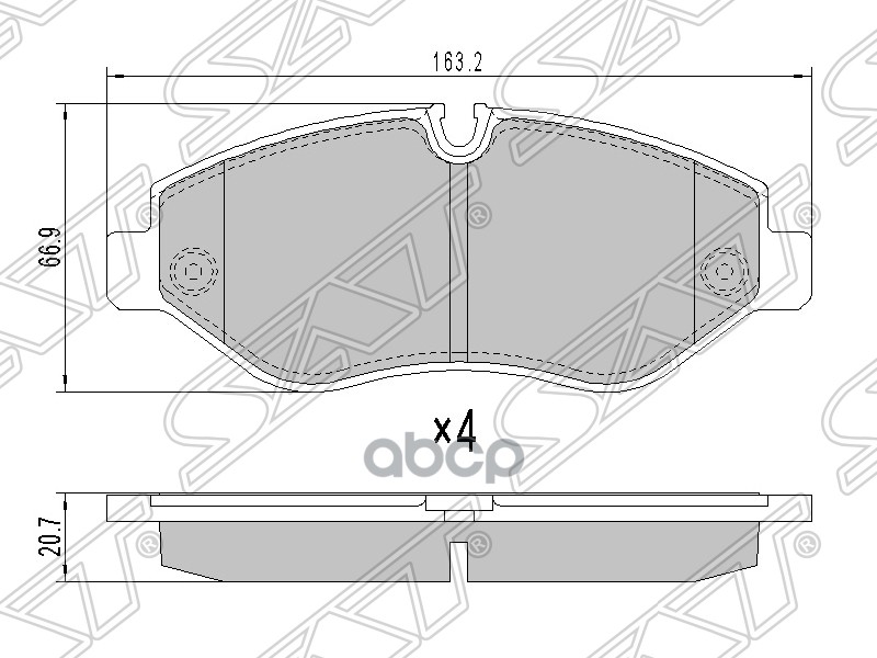 

Колодки Тормозные Перед Mercedes Sprinter 06- 3/5-T Sat арт. STA0044208320