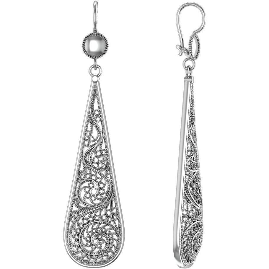 

Серьги женские из серебра ПРИВОЛЖСКИЙ ЮВЕЛИР 363874, без вставки, 363874
