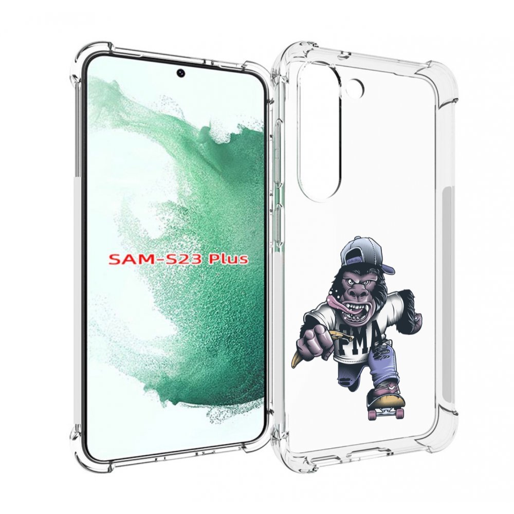 

Чехол MyPads Обезьяна на скейте для Samsung Galaxy S23 Plus +, Прозрачный, Tocco