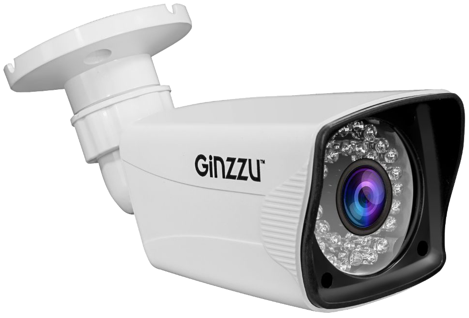 фото Камера видеонаблюдения аналоговая ginzzu hab-2036p, 3.6 мм, белый [00-00001332]