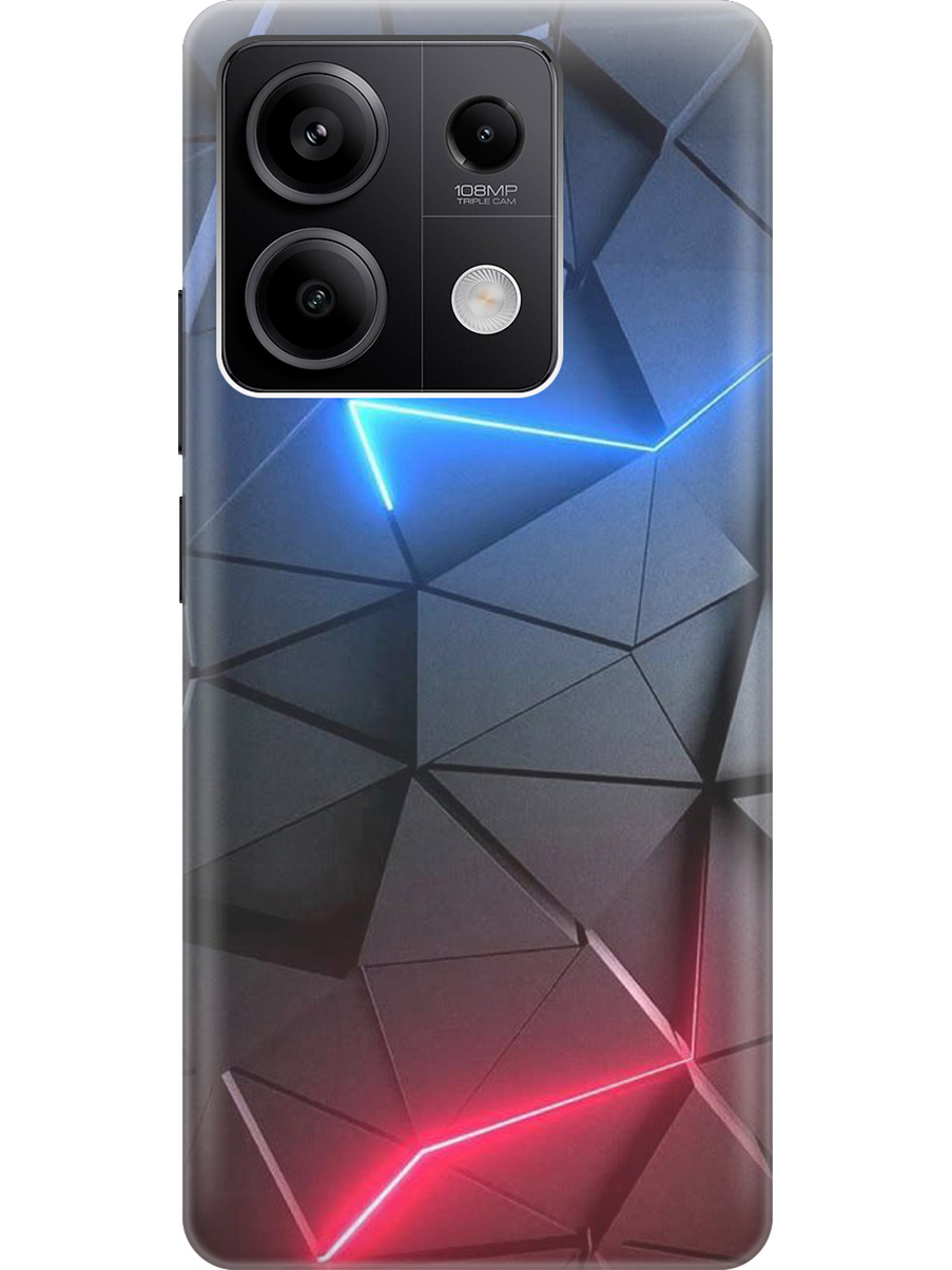 

Силиконовый чехол на Xiaomi Redmi Note 13 5g с рисунком "Графитовые грани", Серый;синий, 20012075