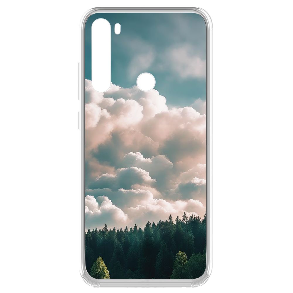 

Чехол-накладка Krutoff Clear Case Облачно для Xiaomi Redmi Note 8 (2021), Прозрачный