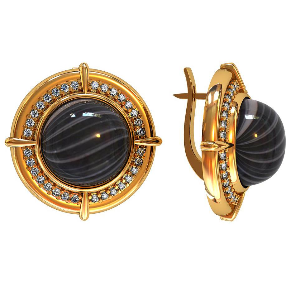 

Серьги женские из серебра ПРИВОЛЖСКИЙ ЮВЕЛИР 362908-AG44FA11, фианит/агат, 362908-AG44FA11