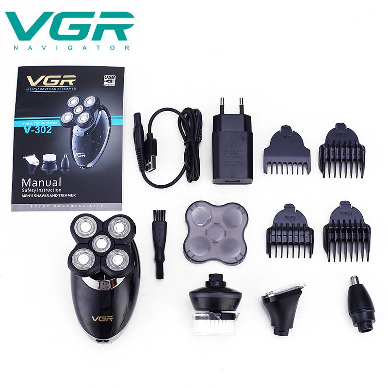 Электробритва VGR V-302 черная ywyt 2 4g беспроводная мышь тонкая перезаряжаемая мышь тихая работа 3 регулируемых уровня dpi дышащий свет черный