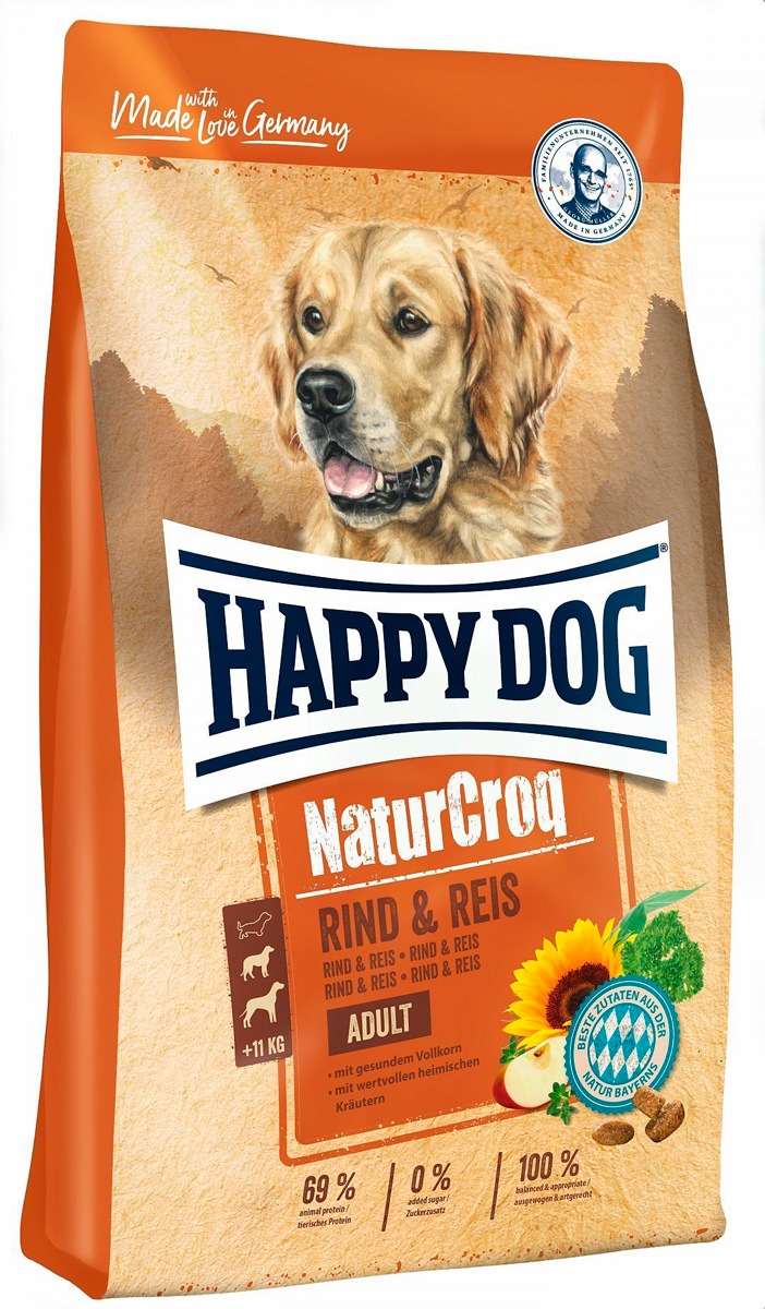 

Сухой корм для собак Happy Dog с говядиной и рисом, 4 шт по 4 кг