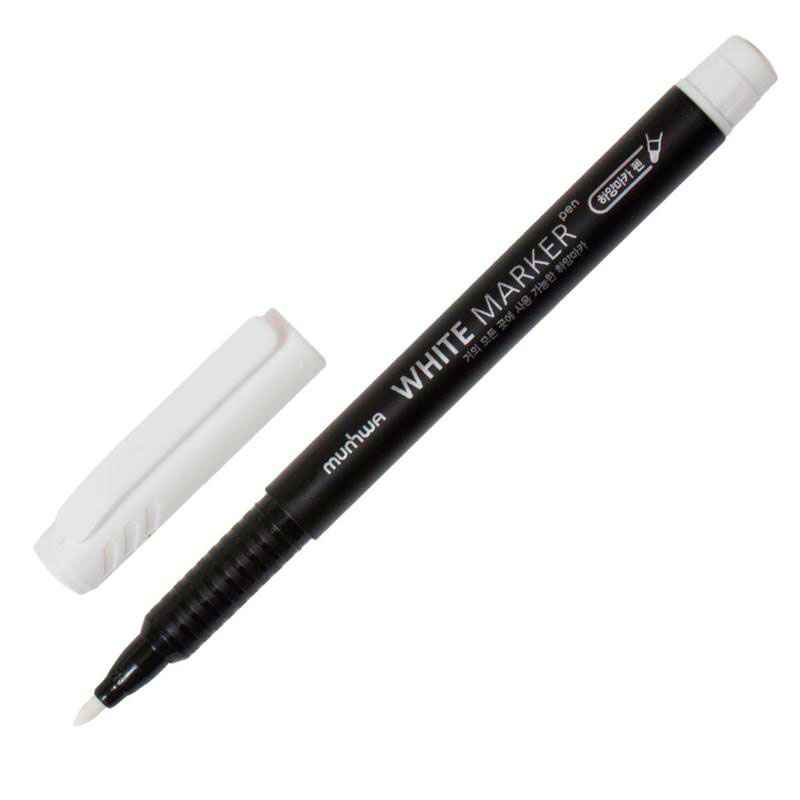Перманентный маркер MunHwa WPM-05 пулевидный белый 1 мм 274723 418₽