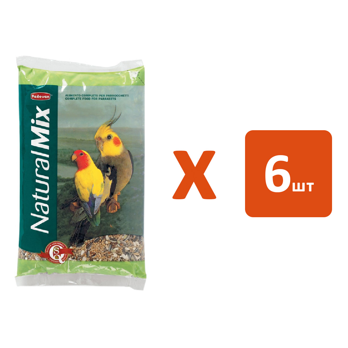 

Сухой корм для средних попугаев PADOVAN NATURALMIX PARROCCHETTI 6 шт по 850 г