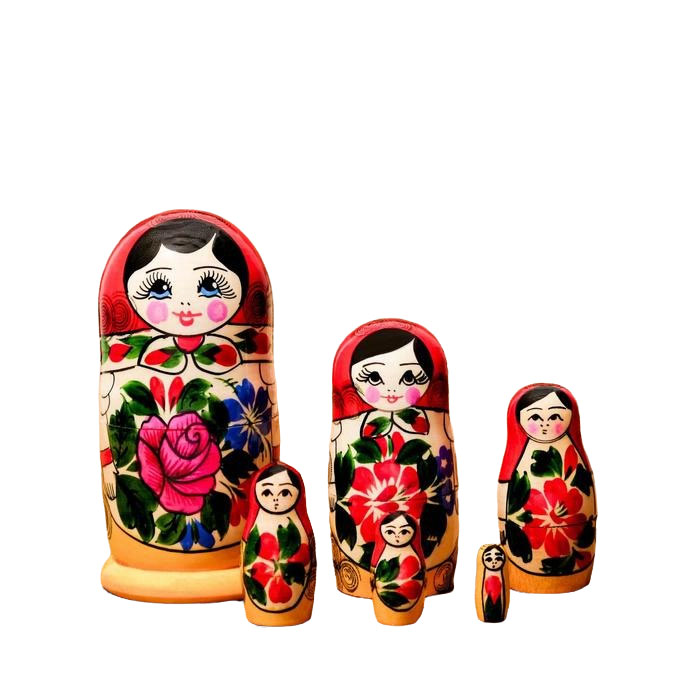 

Матрёшка Оксана красный платок 6 кукольная 12-15см ручная работа 691128