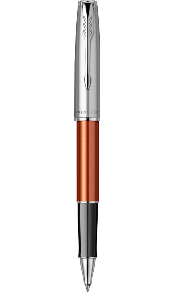 Ручка-роллер Parker Sonnet Essentials Orange SB Steel CT, цвет чернил black,перо: F, в под