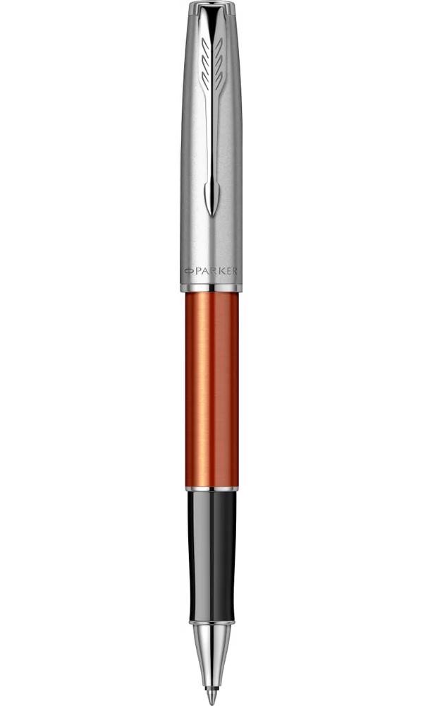 

Ручка-роллер Parker Sonnet Essentials Orange SB Steel CT, цвет чернил black,перо: F, в под