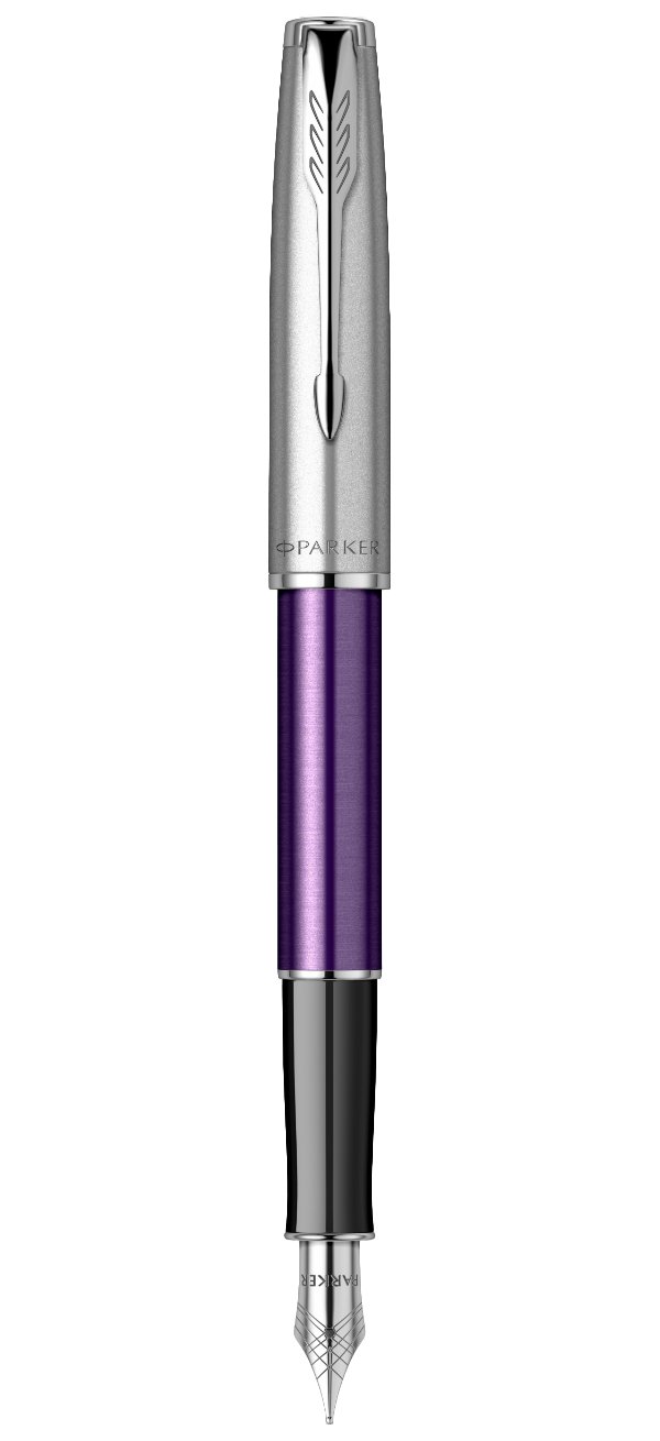 

Перьевая ручка Parker Sonnet Essentials Violet SB Steel CT перо: F цвет чернил черный