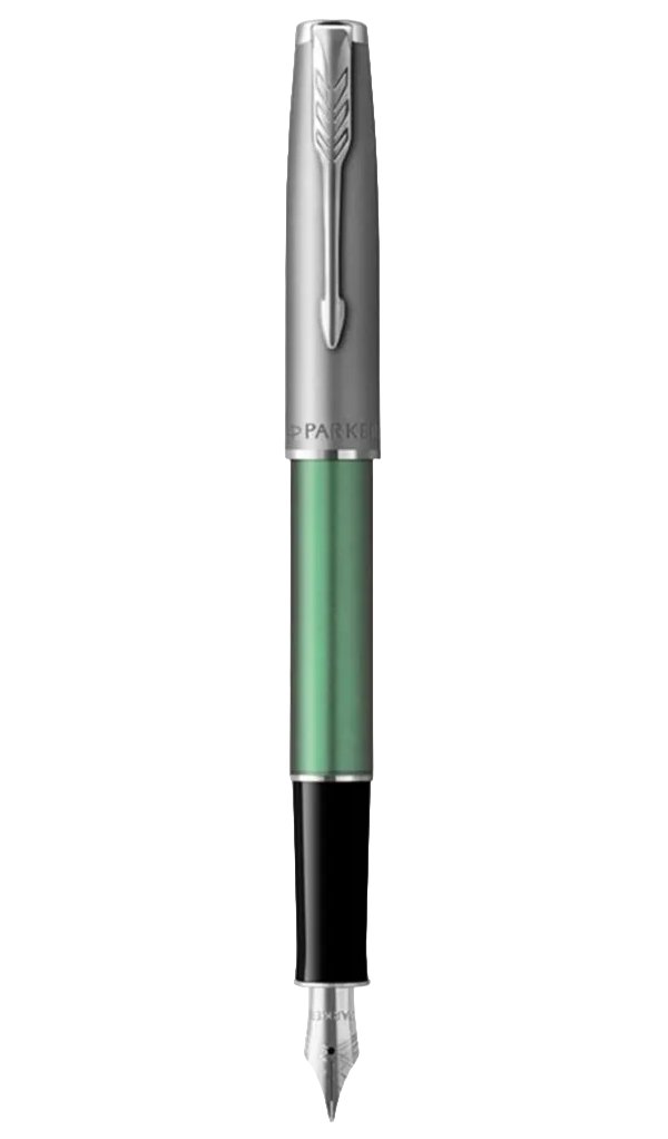 

Перьевая ручка Parker Sonnet Essentials Green SB Steel CT перо: F цвет чернил черный