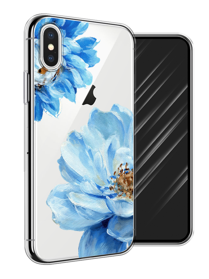 

Чехол Awog на Apple iPhone XS (10S) / Айфон XS (10S) "Голубые клематисы", Разноцветный, 11850-8