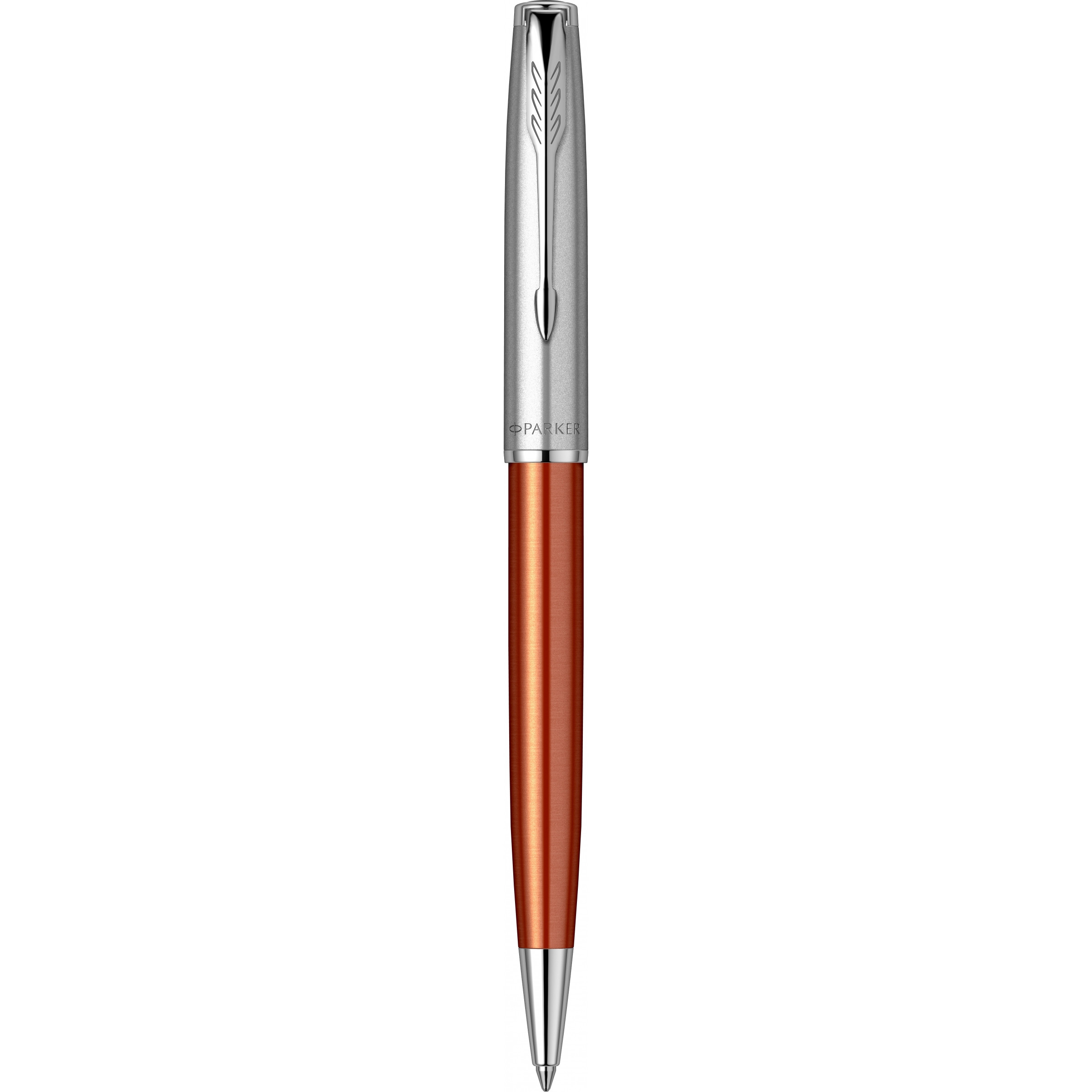 

Шариковая ручка Parker Sonnet Essentials Orange SB Steel CT, цвет чернил black, перо: M