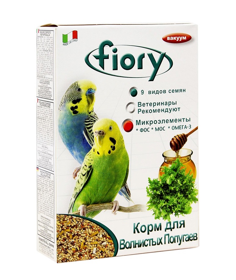 Сухой корм для волнистых попугаев FIORY PAPPAGALLINI, 8 шт по  400 г