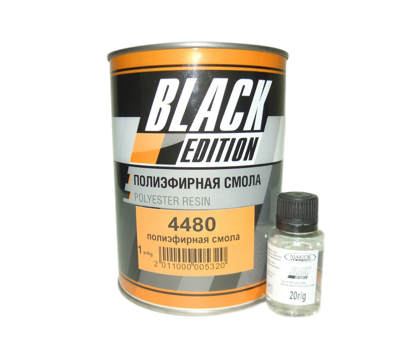 Смола полиэфирная 1кг с отвердителем 20г Black Edition MAXTOR