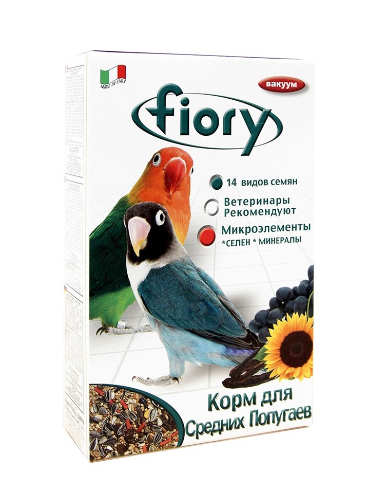 Сухой корм для средних попугаев FIORY PARROCCHETTI AFRICAN, 4 шт по 800 г