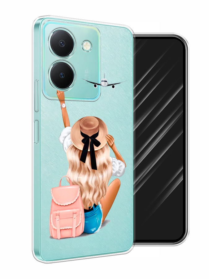 

Чехол Awog на Vivo Y36 "Автостопом самолетом", Бежевый;белый, 268950-7