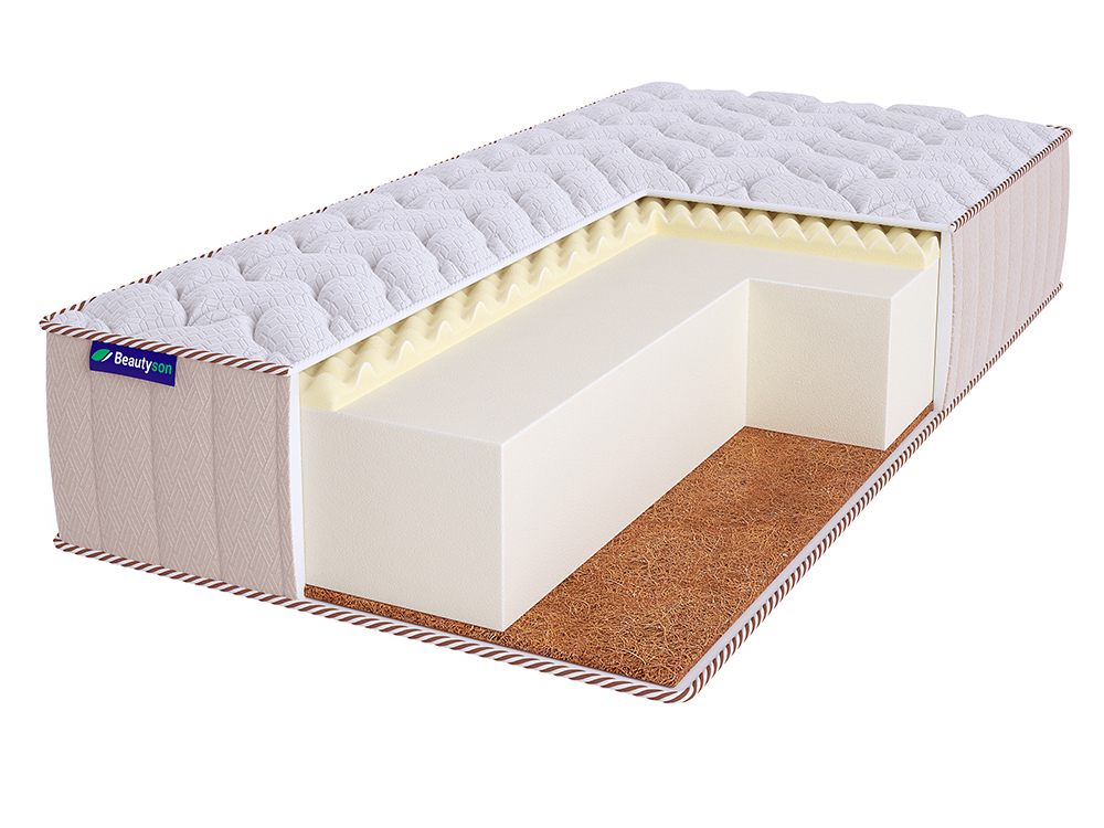

Матрас Beautyson Roll Foam 21 Massage Cocos Lux 90х195, Бежевый;белый;серый;серебристый, Roll Foam 21 Massage Cocos Lux