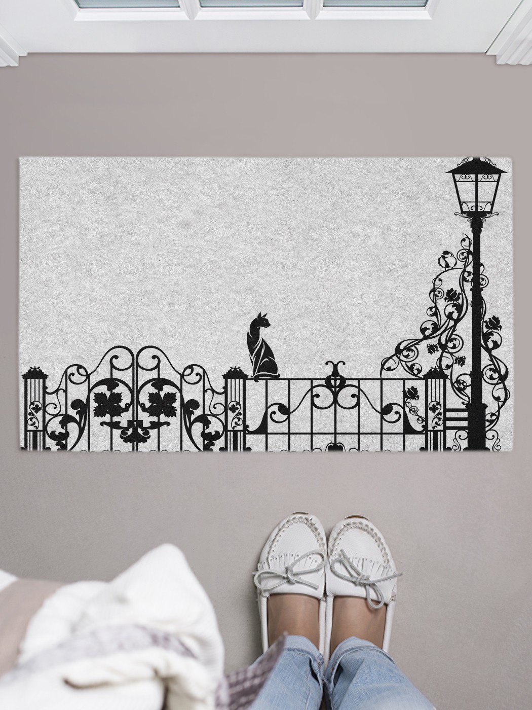 

door_36596 Придверный коврик в прихожую для обуви, на резиновой основе, 75x45 см