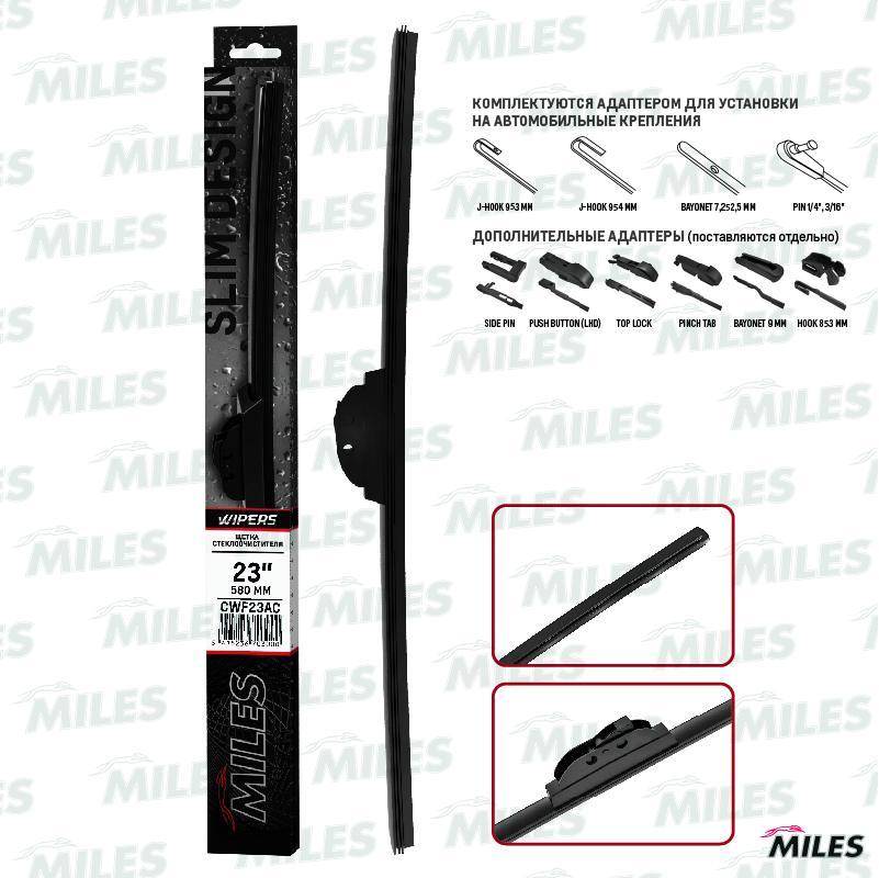 

Щётка С/О 580мм Бескаркасная (Hook 9x3/9x4) Miles арт. CWF23AC