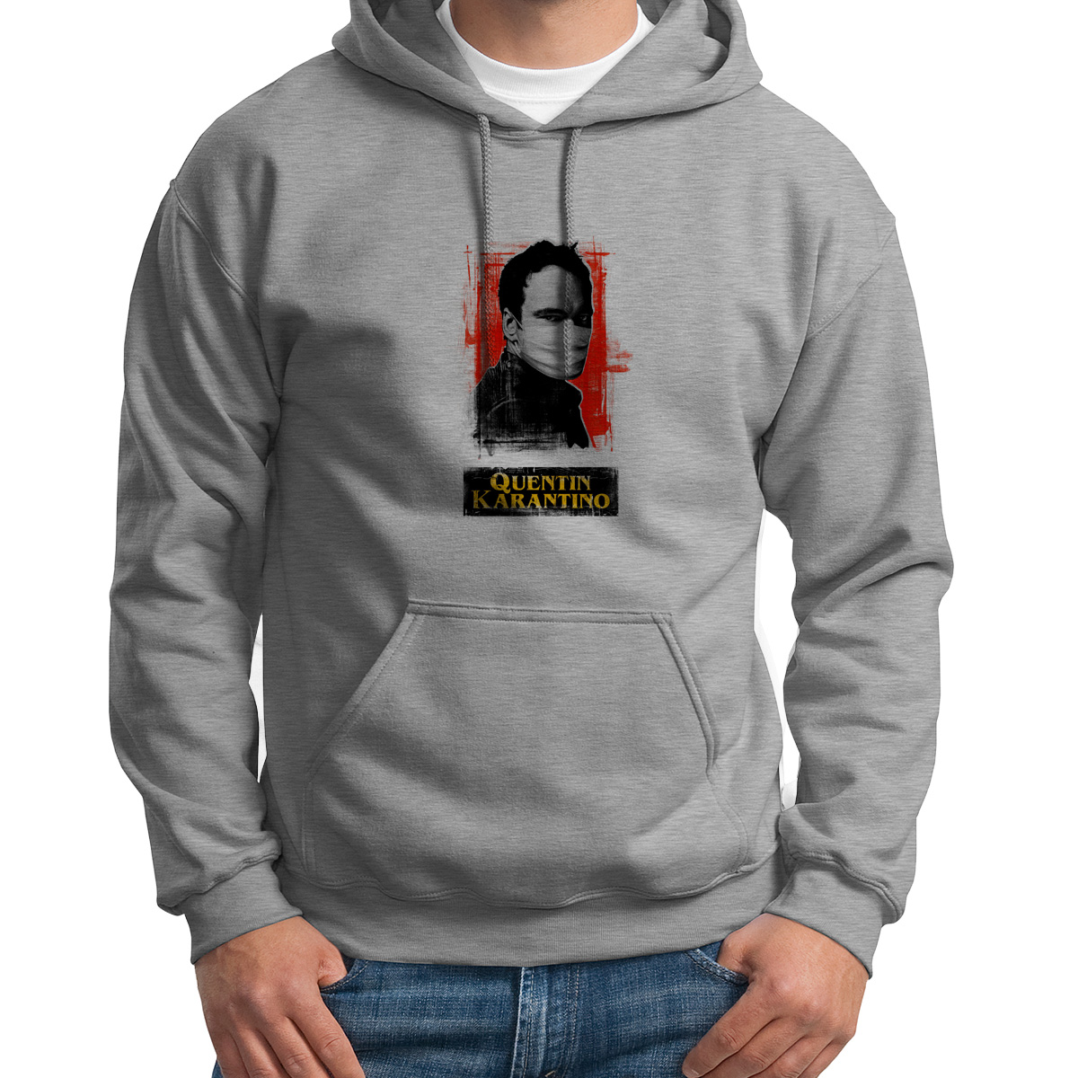 

Худи унисекс CoolPodarok Quentin Tarantino серое 46 RU, 46S04997
