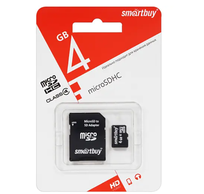 Карта памяти SmartBuy Micro SD 4Гб (SB4GBSDCL10-01)