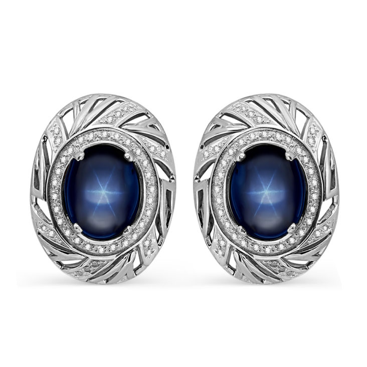 

Серьги из серебра с фианитом/сапфиром Kabarovsky 12-188-1400, 12-188-1400