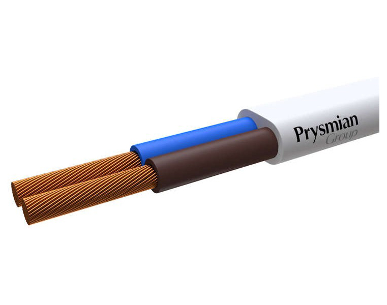 

Провод соединительный ШВВП 2x0,75 ГОСТ (Prysmian), Белый
