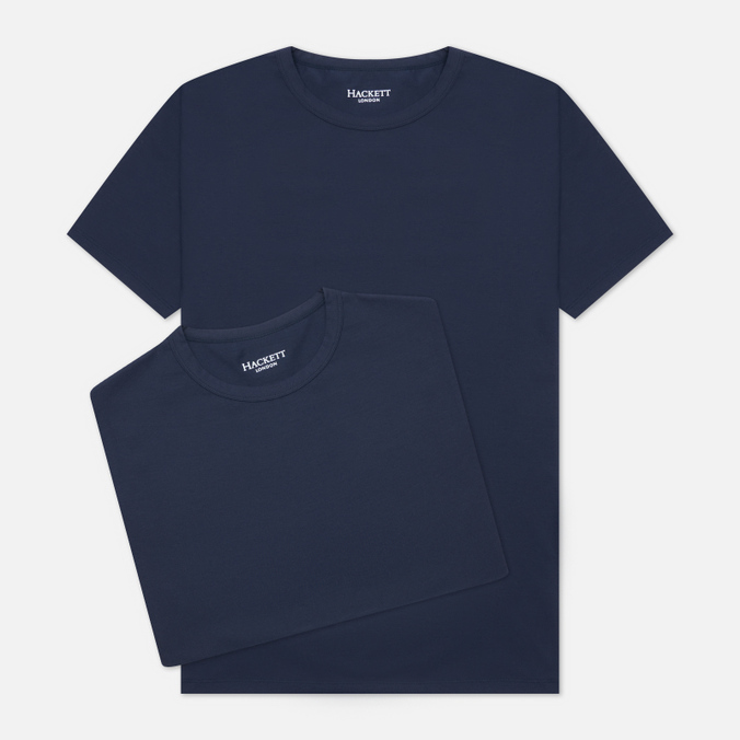 

Комплект футболок мужских Hackett HMU10383 синих 2XL, HMU10383