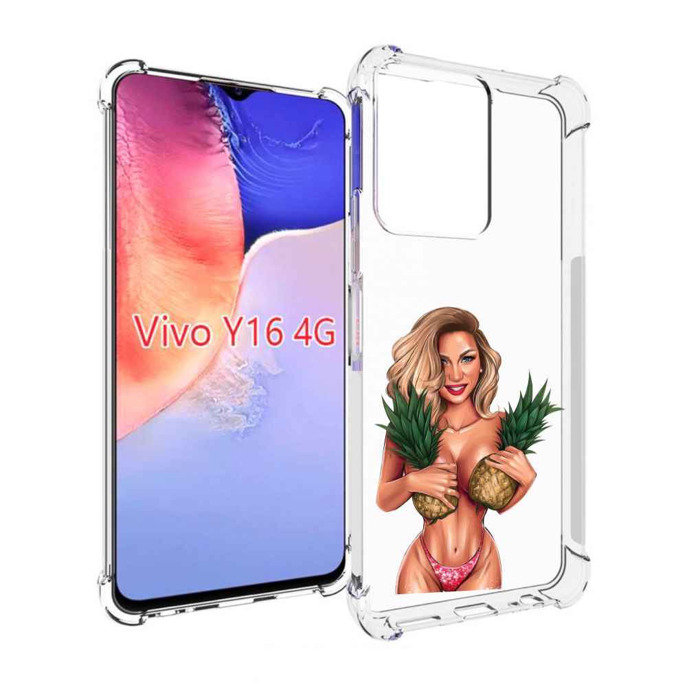

Чехол MyPads девушка-с-ананасами женский для Vivo Y16 4G/ Vivo Y02S, Прозрачный, Tocco