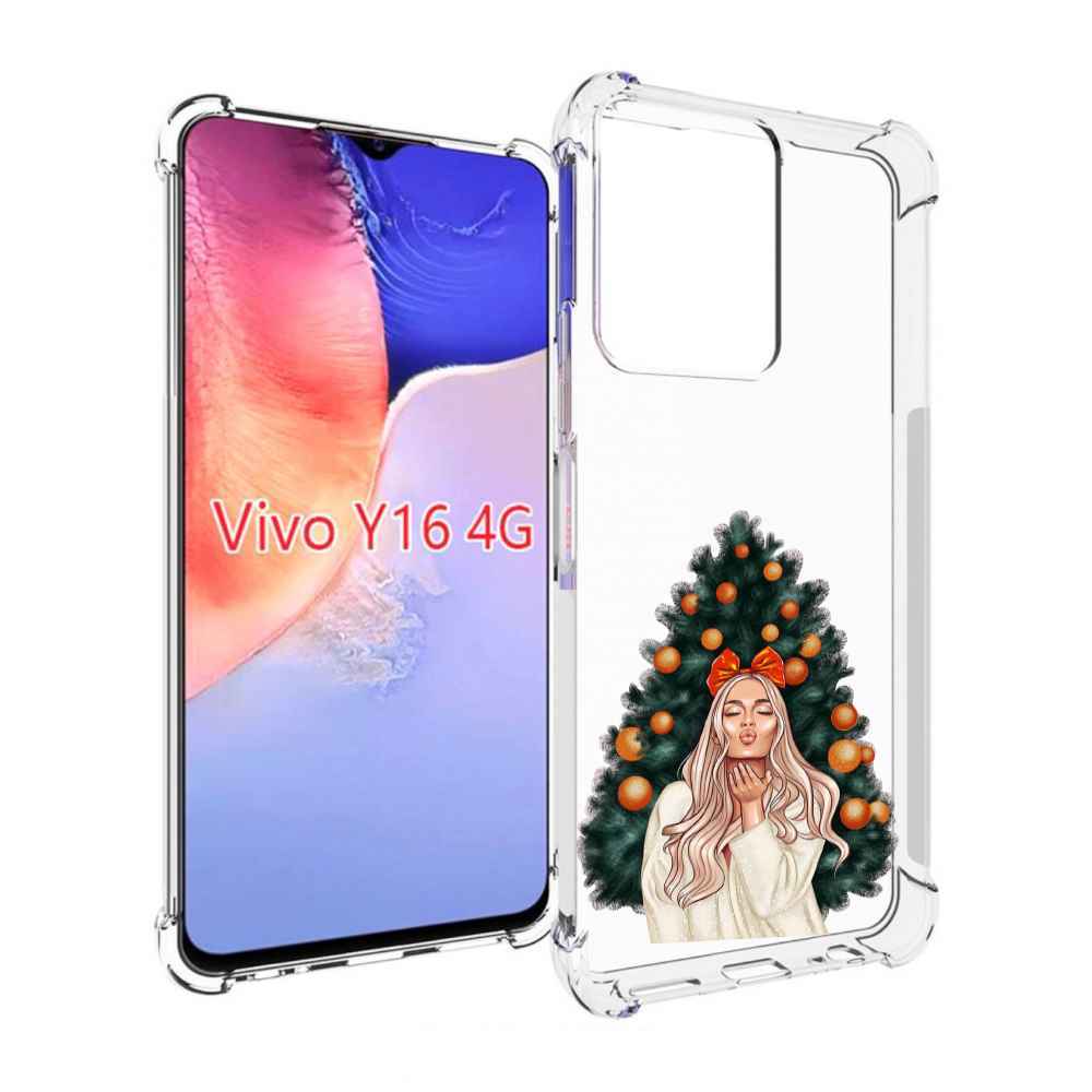 

Чехол MyPads девушка-под-елкой-с-мандаринами женский для Vivo Y16 4G/ Vivo Y02S, Прозрачный, Tocco