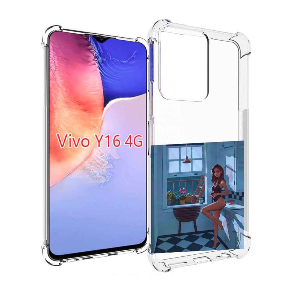 

Чехол MyPads девушка-на-кухне для Vivo Y16 4G/ Vivo Y02S, Прозрачный, Tocco