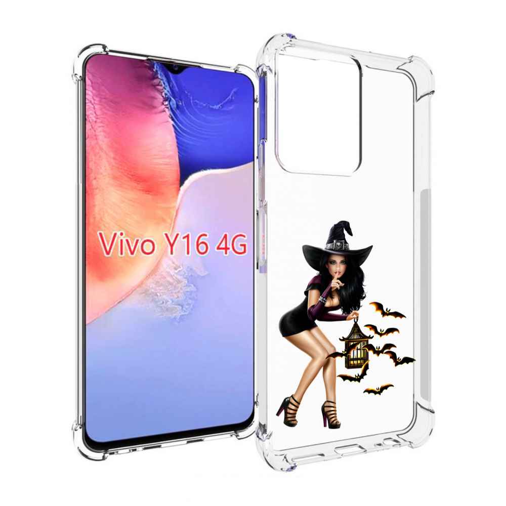 

Чехол MyPads девушка-ведьма женский для Vivo Y16 4G/ Vivo Y02S, Прозрачный, Tocco